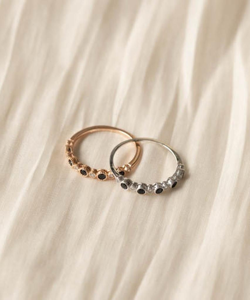 Серебряное кольцо Alleun из серебра 925 пробы с кубическим ониксом Кольцо дружбы