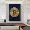 Абстрактная золотая картина на холсте с биткойнами, европейские креативные постеры и принты, настенная художественная картина для декора стен гостиной, Cuadros
