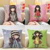 Cartoon SSantoro Gorjuss Cushion Cover Natural Linen Organic Fabric DoubleSided Printing Room Sofa Decor Pillow Case
