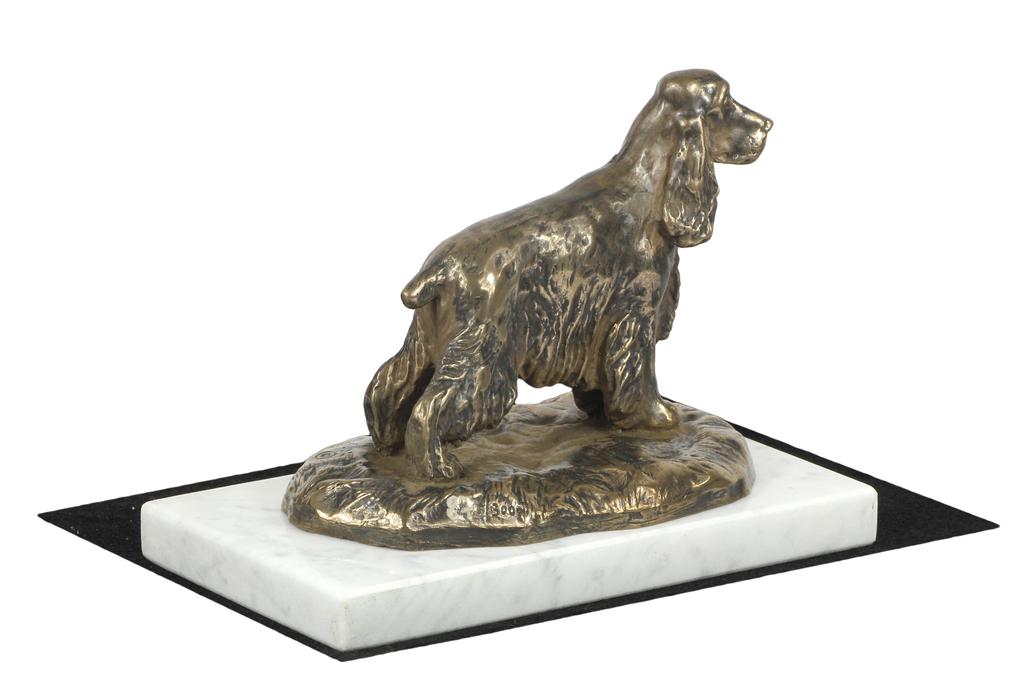 Cocker Spaniel Angielski - Statuetka Psa, Figurka Na Białym Marmurze, Trofeum Na Wystawę Psów Marki Art-Dog