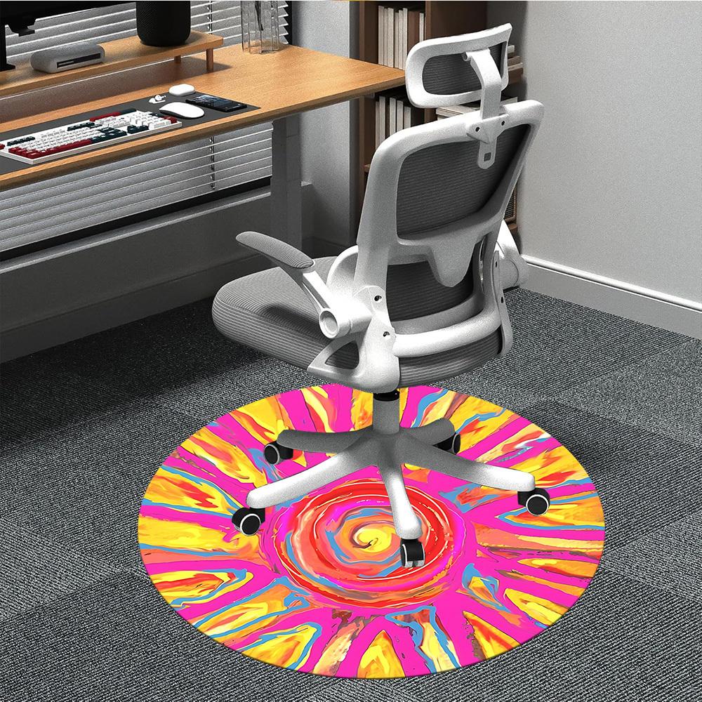 1pc Spiral Abstract Print Chair Carpet for Office, Soft and Durable Office Rug for Interior Decoration, Perfect for Office yy251227106