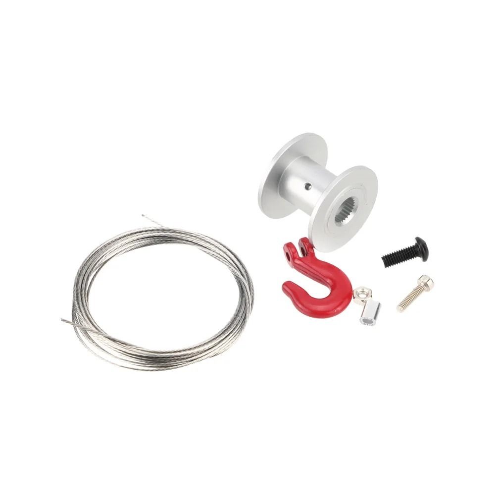 Silver Red Steel Wires Trailer Hook Metal Tow Hook Accessories Simulation Climbing Car