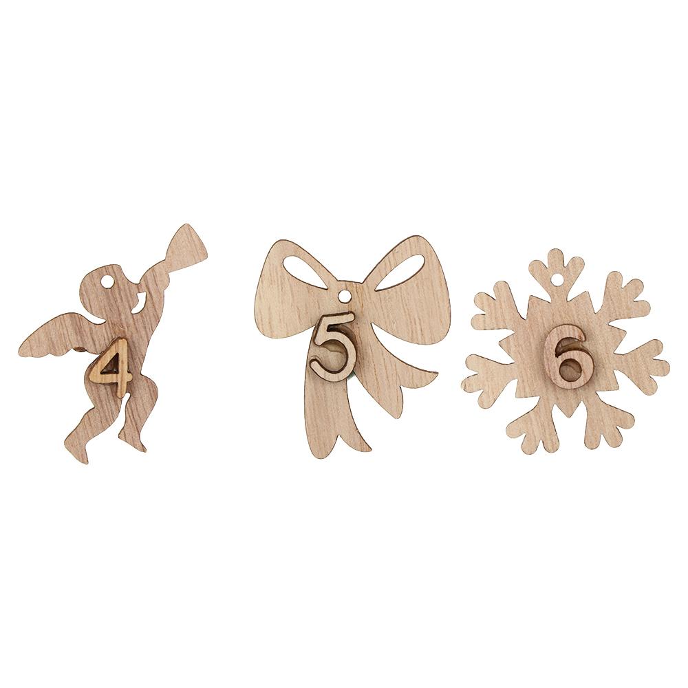 Рождественские украшения клипсы рождественский адвент календарь обратный отсчет подвесные бирки деревянная подвеска номер этикетка