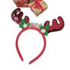 Handmade High-End Christmas Reindeer Antler Sequin Headband and Santa Hat - Cute Festive Hair Accessories