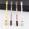 4Pcs Stainless Steel Mini Shovel Medicine Spoon with Hanging Hole Sniffer Powder Scoop Coffee Stirrer for Salt Herb