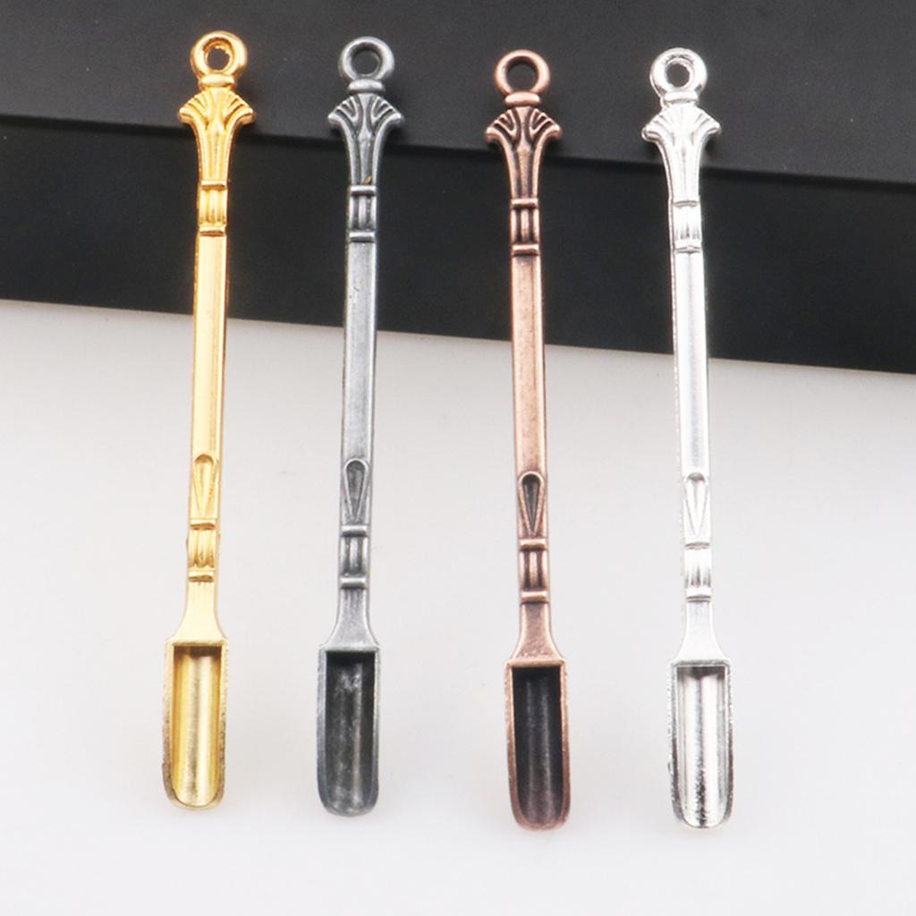 4Pcs Stainless Steel Mini Shovel Medicine Spoon with Hanging Hole Sniffer Powder Scoop Coffee Stirrer for Salt Herb