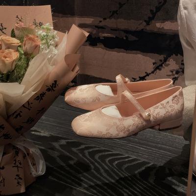 Новые элегантные туфли Мэри Джейн на низком каблуке для женщин 2024 года, модные женские туфли с квадратным носком, удобные туфли на толстом каблуке для свадебной вечеринки