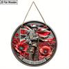 2D Flat, 1 PC UK Fallen Soldiers Remembrance Day Wooden Hanging Decorative Sign and Plaque, “Lest We Forget”, Wall Art Signs Farmhouse Decor, Indoor