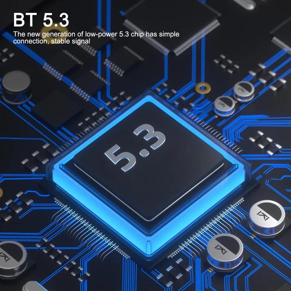 60 часов воспроизведения беспроводные наушники Bluetooth 5.3 с шейным ободом, бас, стерео, спортивные водонепроницаемые наушники с микрофоном