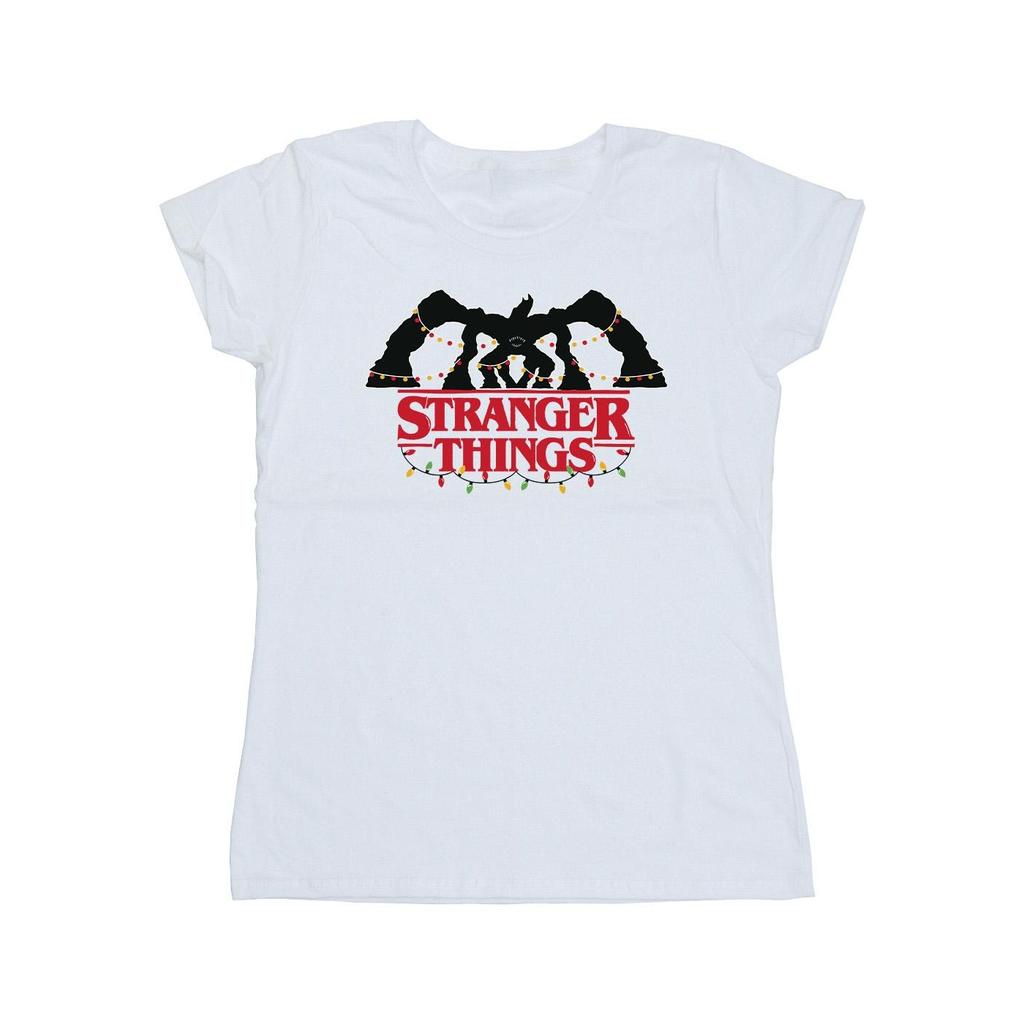 Netflix Womens/Ladies Stranger Things Demogorgon Christmas Lights Cotton T-Shirt