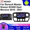 Автомобильное радио Carplay Android Auto для Renault Master Nissan NV400 Opel Movano 2010 2011 2012 2013 - 2021 Navi GPS мультимедийный проигрыватель