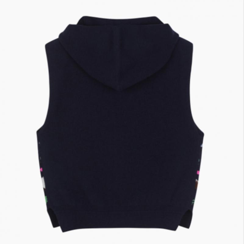  Benetton Benetton Жаккардовый трикотажный жилет с капюшоном и застежкой-молнией Bakva1461 Ny