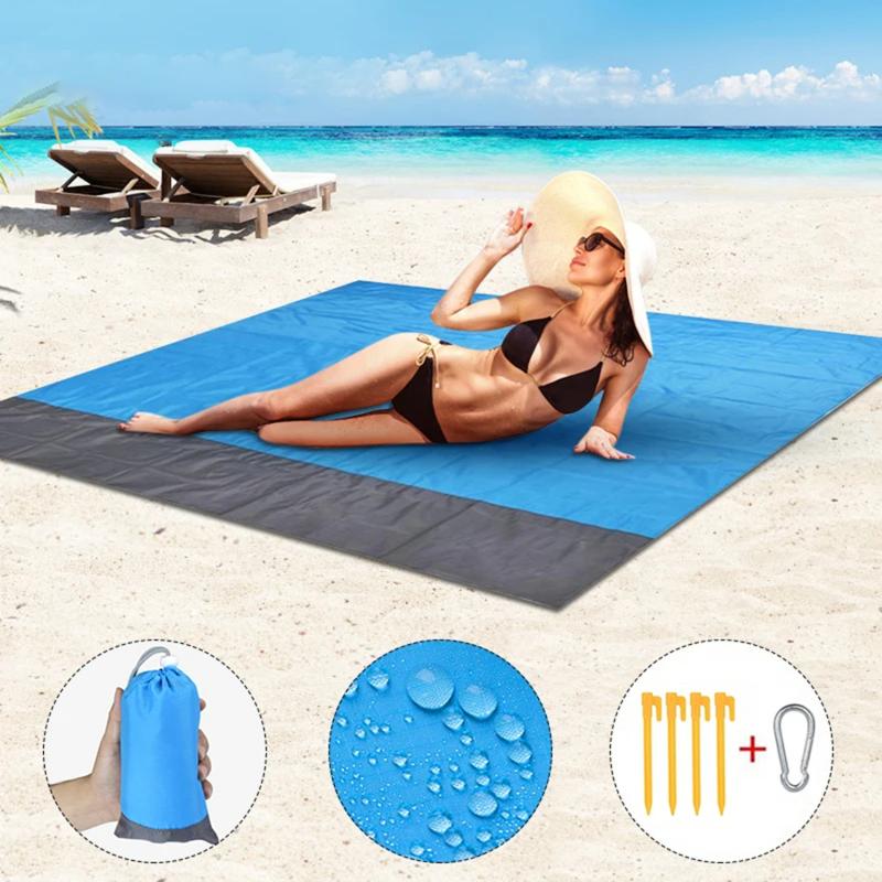 Outdoor Waterproof Pocket Beach Mat Portable Folding Beach Blanket Camping Picnic Mat
