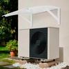 Outdoor AC Cover, Weatherproof Air Conditioner Sun Shade, White Wall Mount Unit Protector, Metal Housing for External Condenser