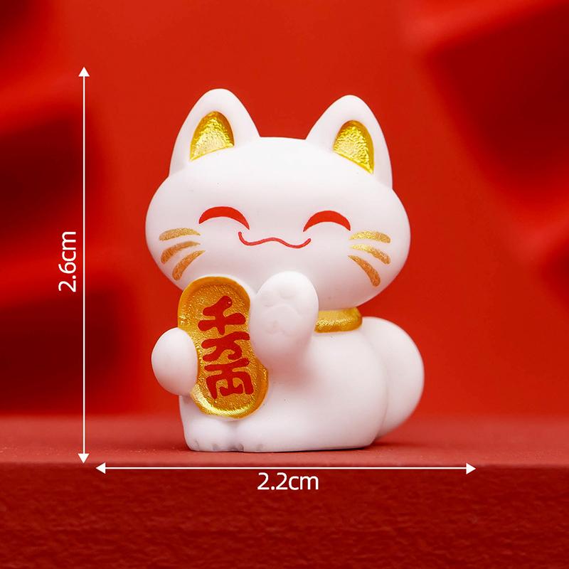 1 шт. милый мультяшный Lucky Cat изысканный орнамент из смолы маленький подарок ремесла миниатюрные фигурки для дома настольный орнамент