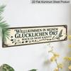 2D Flat, 1pc, German Aluminium Decorative Sign, Willkommen in Unserem Hinterhof Aluminium Sign, Vintage Barbecue Aluminium Plaques, Outdoor Wall Art