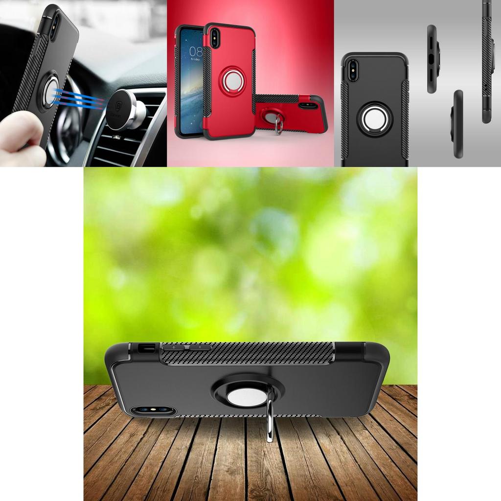 Hybrid Armor Hard Protective Case Rugged Shockproof Ring Holder Cover Kickstand