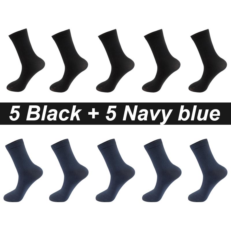 10Pairs/Lot Men Socks Combed Cotton Black Casual Business Breathable High Quality Man Sock New For Male Plus Size EU38-48