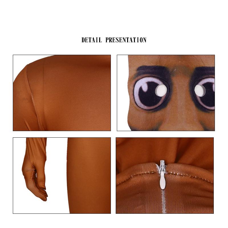 Нетоксичный Tung Tung Tung Sahur Взрослый Косплей Для Детей Мультяшный Комбинезон Боди Хэллоуин Карнавал Вечеринка Костюм