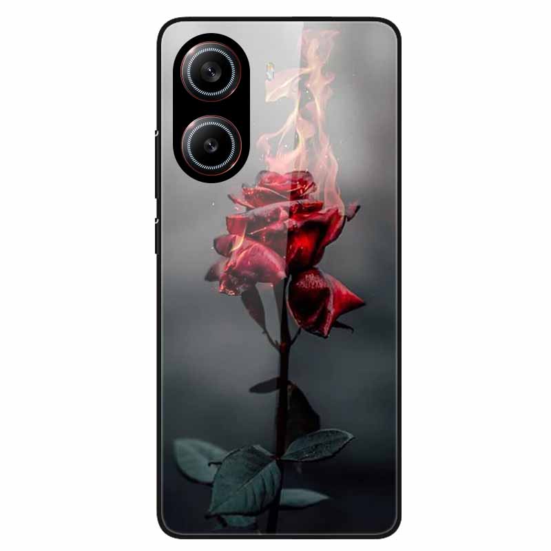 Чехол для Poco X7 Pro 5G Цветочный Жесткая Задняя Крышка Закаленное Стекло Чехлы для Xiaomi Poco X 7 Pro X7Pro Жесткие Чехлы PocoX7Pro 2025 Новый