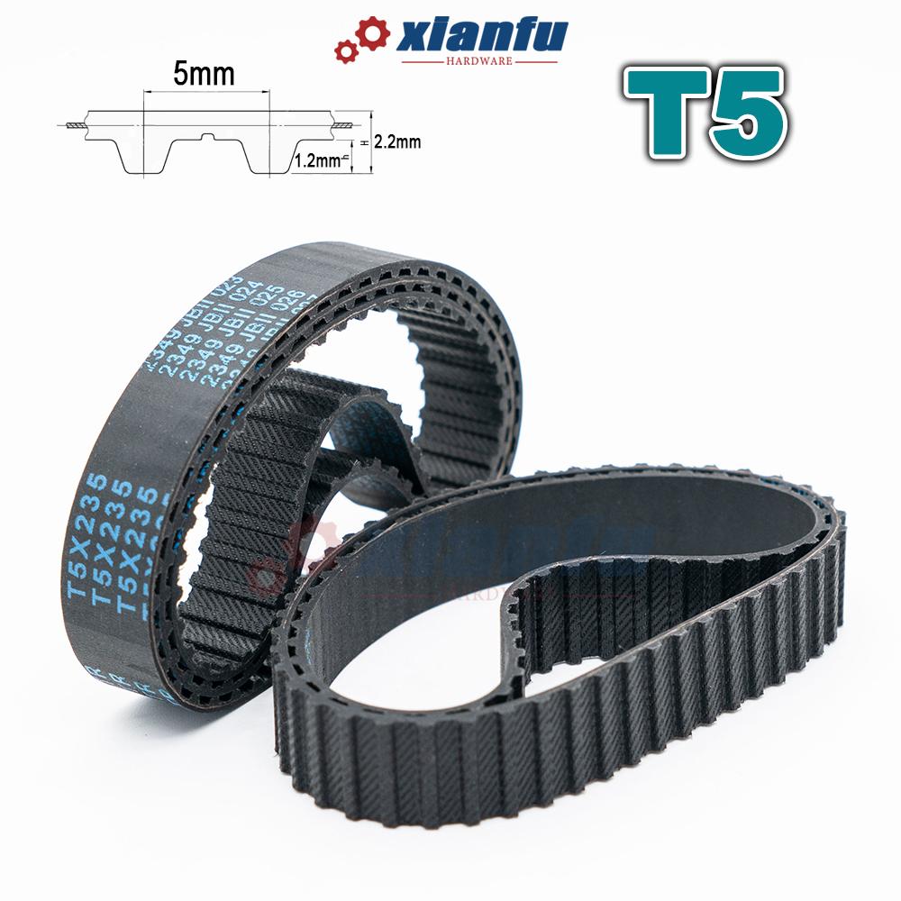T5 Type Rubber Timing Belt Closed Loop Width 6~40mm Perimeter 235 240 245 250 255 260 265 270 275mm Transmission CNC Drive Belt
