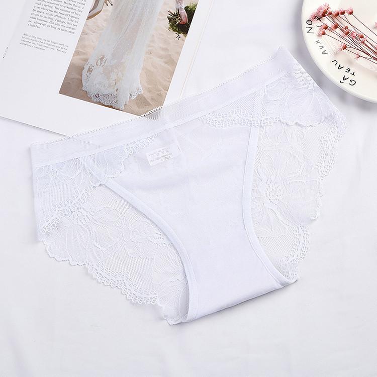 Mesh Seamless Mid-waist Underwear Women Panties Plus Size Sexy Lace Breathable Hip Lift Briefs