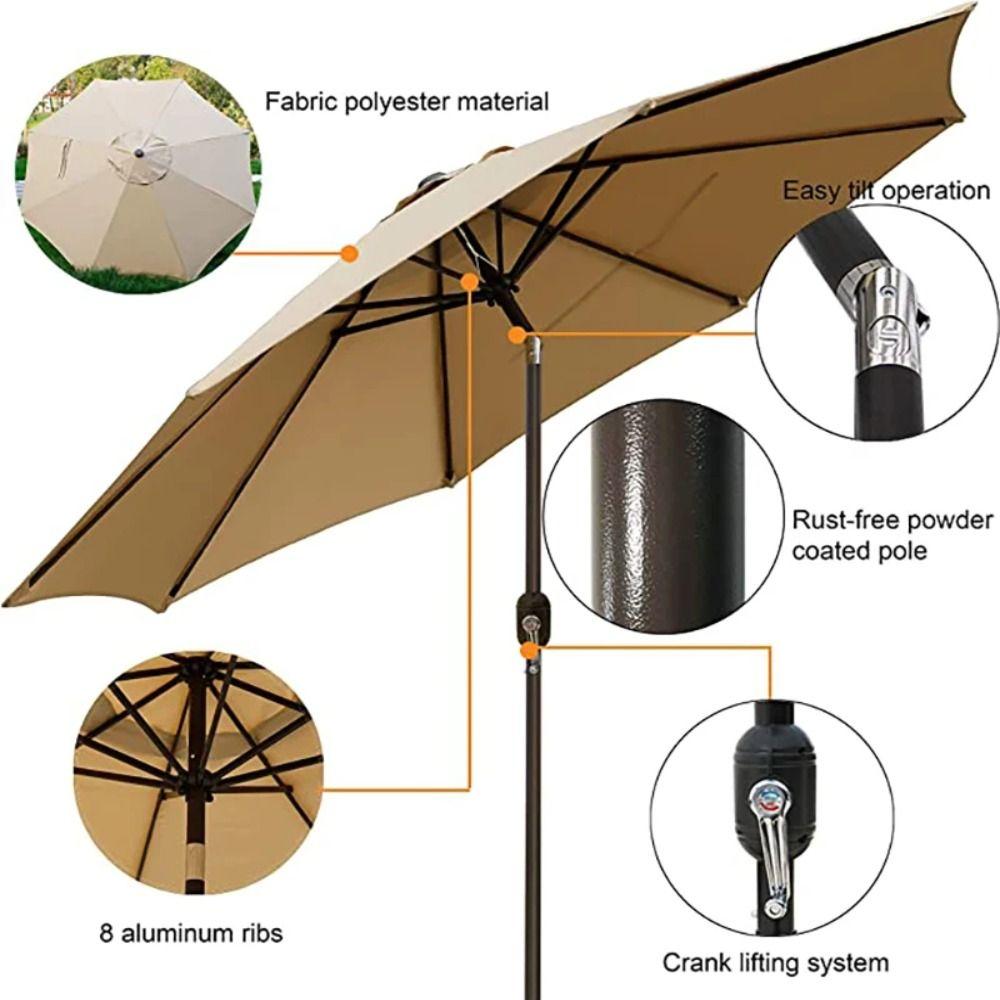 Polyester Patio Umbrella Surface 6/8 Rib Sunshade Cloth Umbrella Surface Cloth Patio Sun Umbrella