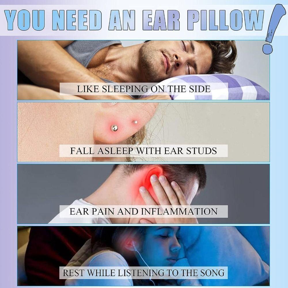 Аксессуары для спящих на боку Подушка с отверстием для уха Дышащая подушка для сережек Сон на боку, Спящий