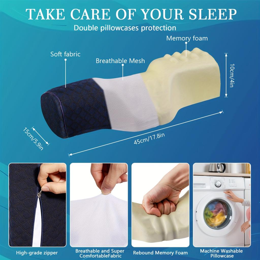 Orthopedic Neck Pillow: Superior Cervical Support  Soft Memory Foam, Breathable  Washable, Ideal for Every Sleeper