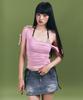Топ с коротким рукавом и сборками Peullijeunopallou Vane (клубника)