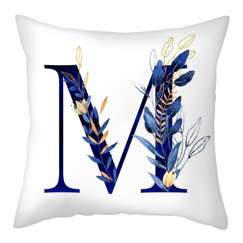 45x45 см креативный цветочный объемный дизайн 26 букв синий наволочка Свадебная вечеринка домашний декор диван офисное сиденье наволочка