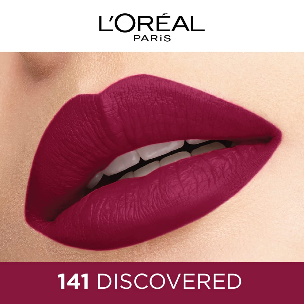 L'Oreal Paris Rouge Signature Жидкая матовая помада для губ 141 Кассис Красный (Основной продукт)