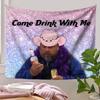 Funny Bald Man Meme Quote Tapestry Rainbow Gay Pride Aesthetic Wall Art for Dorm Bedroom College Party Living Room Decor