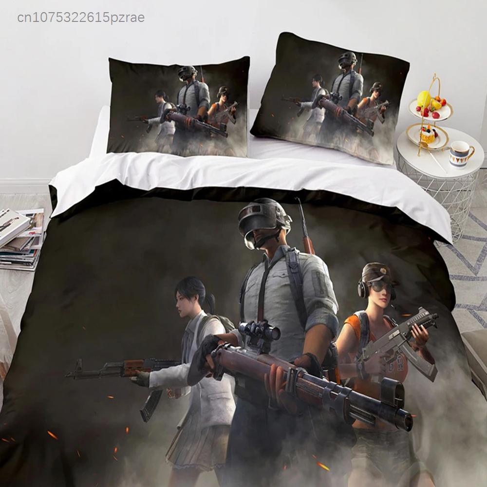 Постельное белье PUBG Односпальное Двуспальное Полный Размер Queen King Размер Игровое PUBG Набор для кровати Взрослый Детская спальня Комплекты с пододеяльником 3D Печать Мужчины Женщины 034
