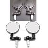 2 Pcs Motorcycle Rearview Mirror Round Folding Bar End Rear View Side Mirror Black for 78in Outer