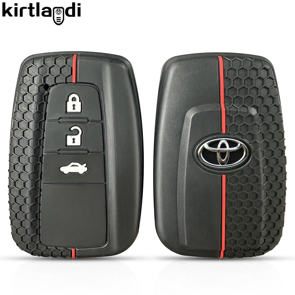 2 3-кнопочный силиконовый чехол для ключа-пульта для Toyota CHR Corolla Yaris Rav4 Camry Furniture Prado 150 Highlander Prius Keychcain