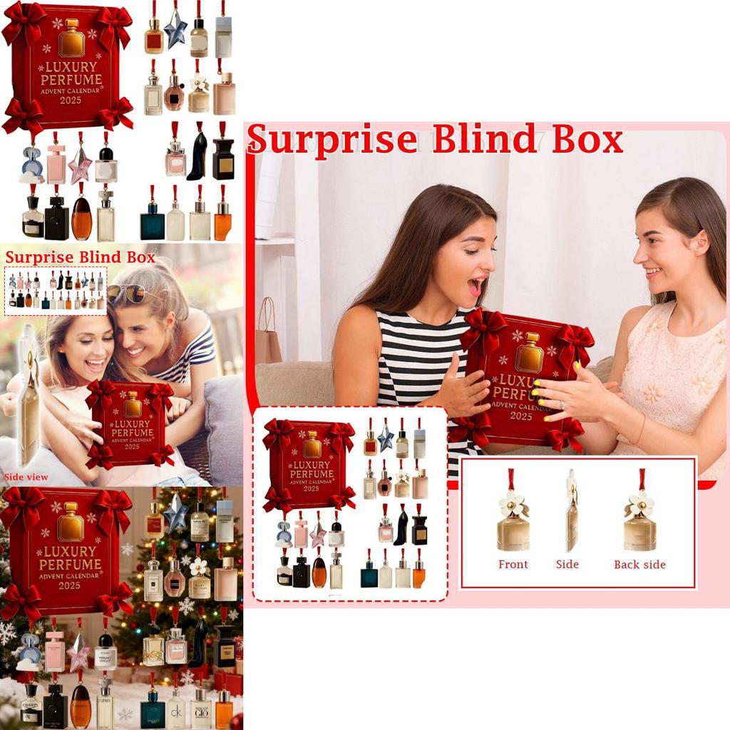 Парфюмерный рождественский адвент-календарь с акриловыми подвесками для праздничных подарков и торжеств