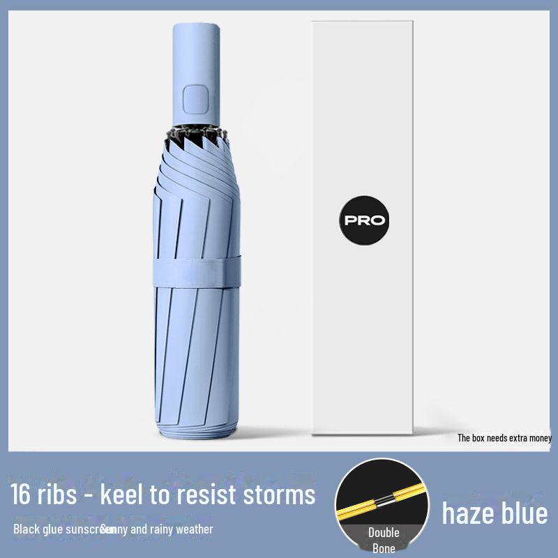 Автоматический складной зонт с двумя килями, 72 кости, женский, ветроустойчивый, солнцезащитный козырек двойного назначения, защита от УФ-излучения, подходит для использования в солнечную и дождливую погоду.