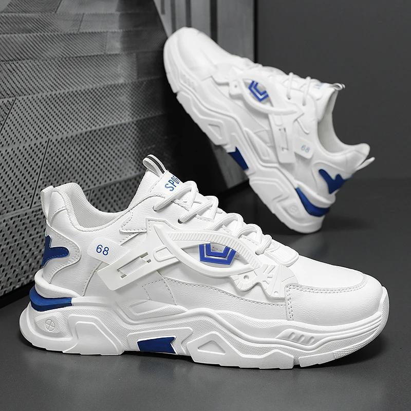 Обувь для увеличения роста студентов Четыре сезона Новая толстая подошва Мужская повседневная спортивная обувь Мягкая подошва Удобная уличная обувь для бега