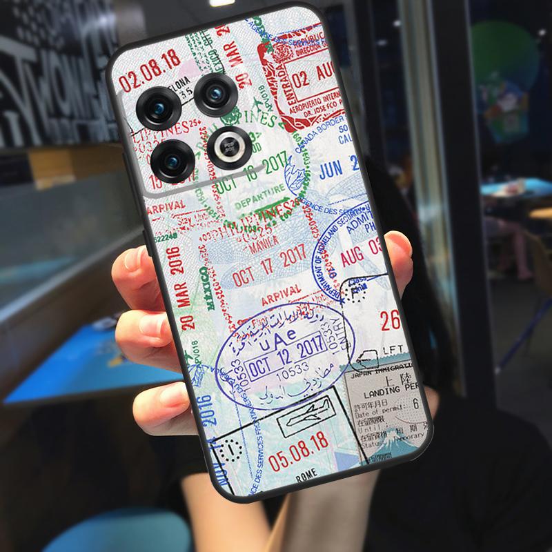 Ретро Открытка Штампы Паспорта Чехол Для OnePlus 12 12R 13 R 11 9 10 Pro 8T 9RT 10T OnePlus Nord N20 N30 CE 4 2 3 Lite