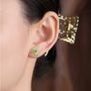 Lucky Four-Leaf Clover Stud Earrings Girls Hetian Jade Earrings Retro Design Jade Earrings Eardrops Gift