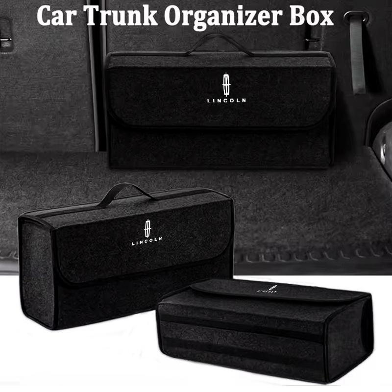 Car Trunk Storage Box Felt Stowing Bag Tools Organizer Accessories For Lincoln MKC MKZ MKX MKT Aviator Navigator Continental wdt8