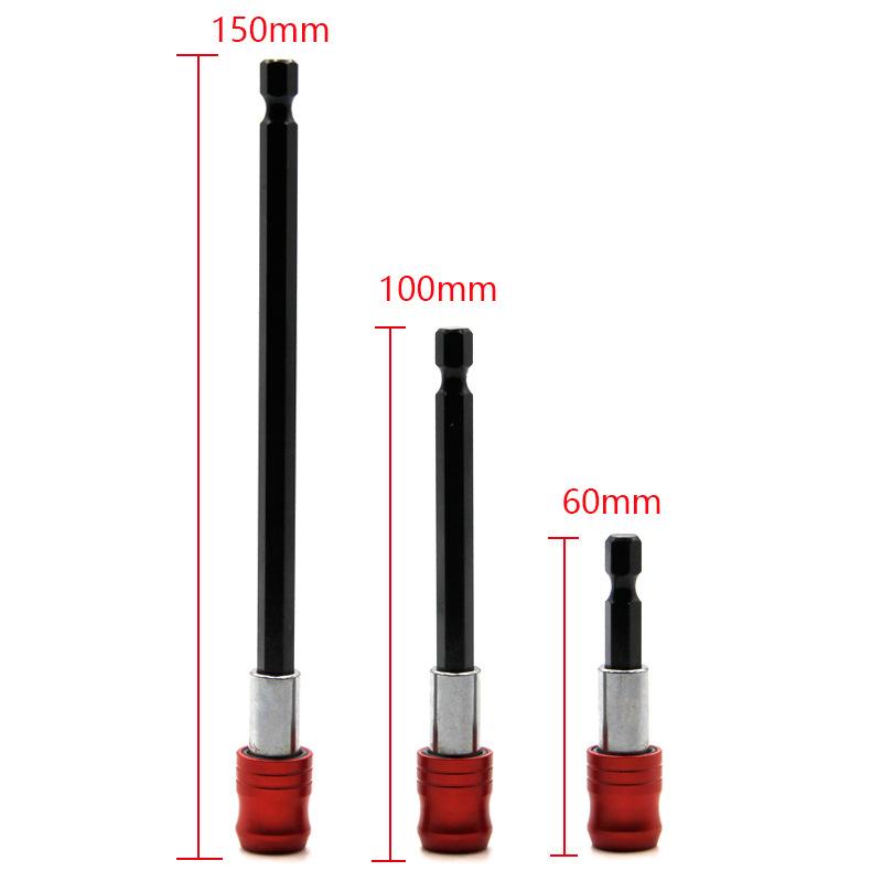 Quick Release Screwdriver Drill Bit Extension Magnetic 1/4 Inch Head Transfer Lever Self-locking Adapter Rod 100 150mm Hand Tool