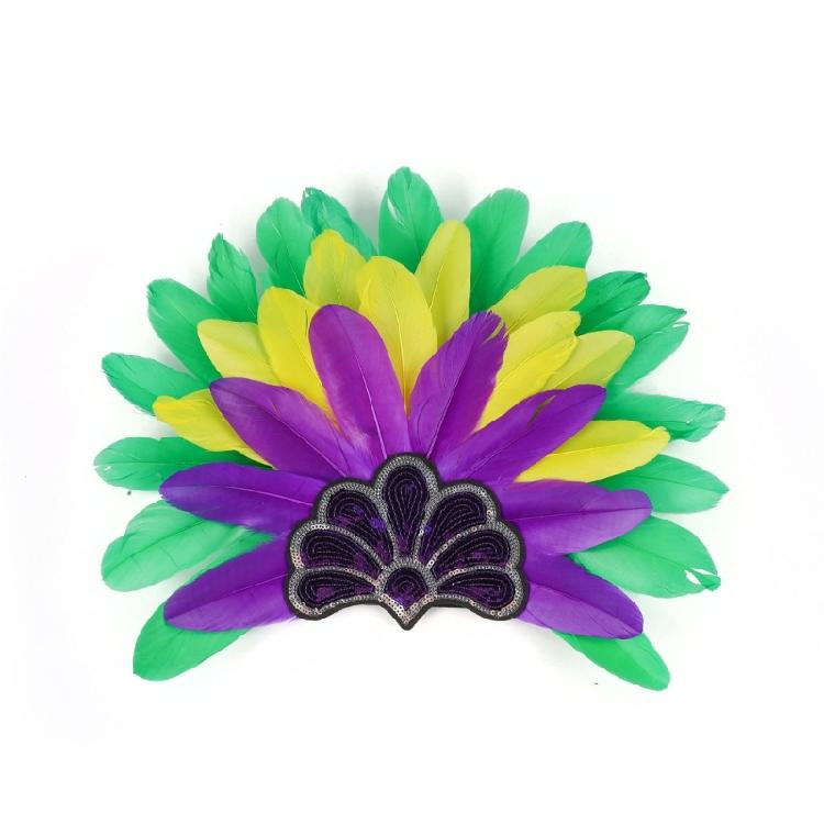 Повязки на голову с перьями и пайетками, головные уборы для Масленицы для девочек, маскарадные аксессуары