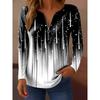 Women's T Shirt Ombre Graphic Abstract Elegant Vintage Fashion Long Sleeve V Neck Regular Tops