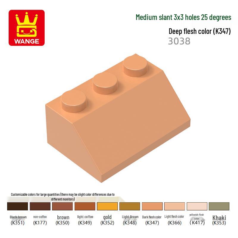 Wange Small Particle Building Blocks: 928192W 3038 4161 Half-slope Boy Assembly Toy Compatible Set