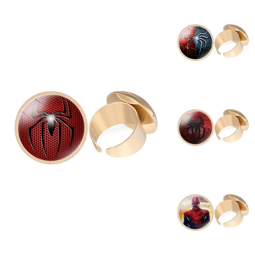 Time Spiderman Stone Adjustable Ring Avengers Gold Plated Fashion Jewelry