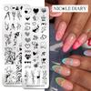 Nails Art Stamp Plates Heart DIY Stainless Steel Stencils Nail Printing Image Manicure Stamping Tools