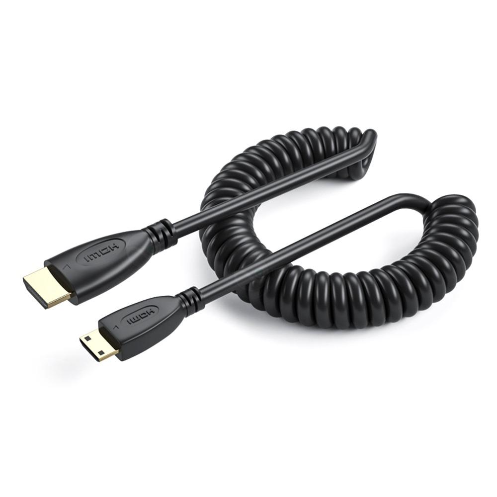 Телескопический пружинный кабель HDMI на Mini HDMI, кабель-адаптер Plug and Play, креативный кабель 4K HD