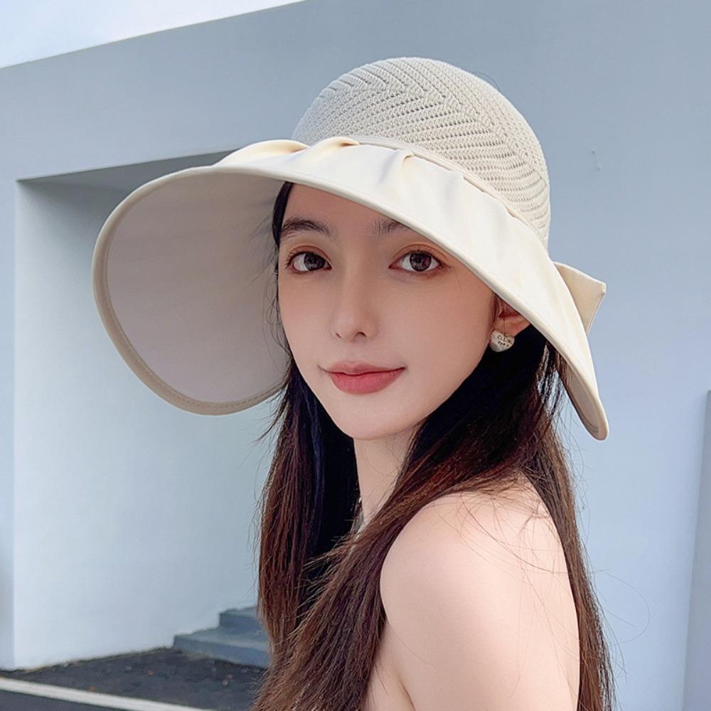 UV Protection Large Brimmed Sun Hat Wide Brim Sun Hat Fashion Empty Top Hat Women